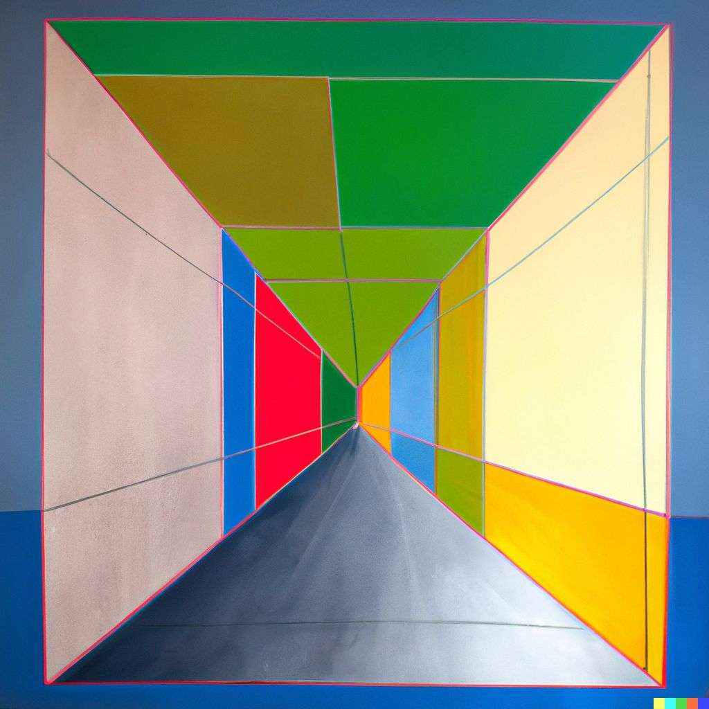 the discovery of gravity, painting by Sol LeWitt